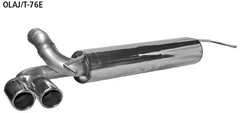 Bastuck Sportauspuff für Opel Astra J 161 2x76mm, mit Lippe 20° schräg geschnitten 