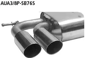 Bastuck Sportauspuff für Audi A3 Typ 8P (Sportback) 2x76mm, 20° schräg geschnitten