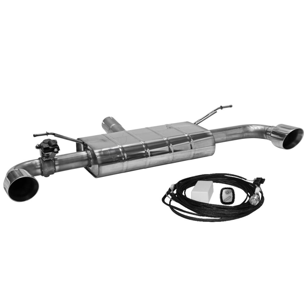 Bastuck Sportauspuff für Ford Focus IV Typ DEH (Schrägheck) mit Klappensteuerung 2x 1x100mm, 30° schräg geschnitten Race-Look