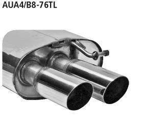 Bastuck Sportauspuff für Audi A5 Typ B8 (Cabriolet) 2x76mm, 20° schräg geschnitten