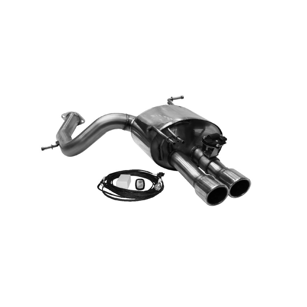 Bastuck Sportauspuff für Kia Sorento IV Typ MQ4 mit Klappensteuerung 2x90mm, mit Lippe 20° schräg geschnitten