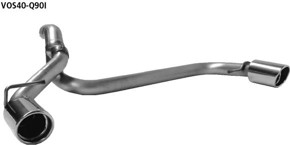 Bastuck Sportauspuff für Volvo V50 Typ M 2x 1x90mm, 20° schräg geschnitten