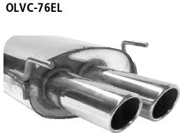 Bastuck Sportauspuff für Opel Vectra C 2x76mm, mit Lippe 20° schräg geschnitten 