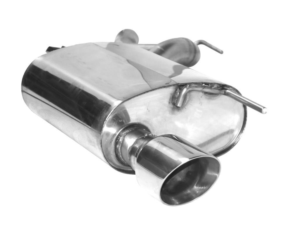 Bastuck Sportauspuff für Ford Mustang VI Coupe ohne Klappensteuerung 2x 1x100mm, 30° schräg