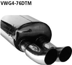 Bastuck Sportauspuff für Seat Leon Typ 1M für Fahrzeuge ohne originalen Heckschürzenausschnitt 2x76mm, DTM-Style